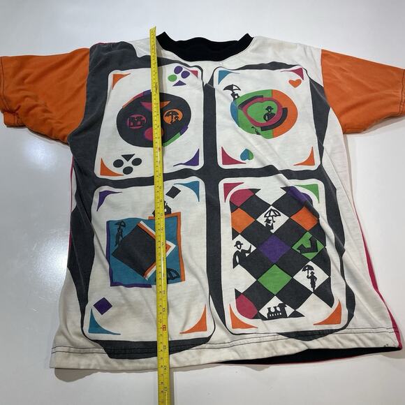 VTG 60s Catalina Surfers Abstract Art Playing Cards Grunge MOD Hippie Shirt Med - Picture 5 of 8